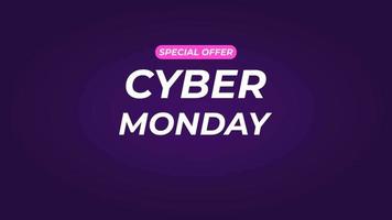 Cyber monday sale modern simple text animation