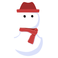 cute snowman with red cap for winter decoration png