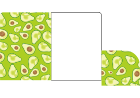 Map Folder Design with Avocado pattern theme png