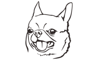 arte de linha de cabeça de cachorro chihuahua png