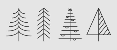 Different Christmas tree set, vector illustration.