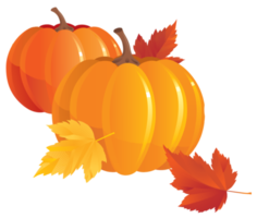 dos calabazas con hojas png