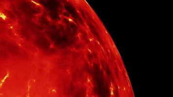 Digitales Rendering Roter brennender Feuerplanet video