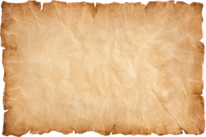 Ancienne feuille de papier parchemin vintage vieilli ou fond de texture png