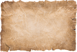 Ancienne feuille de papier parchemin vintage vieilli ou fond de texture png