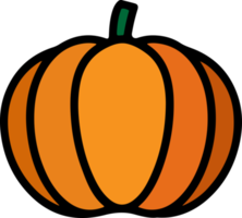 PNG flat icon of pumpkin vegetable. Halloween traditional logo template.