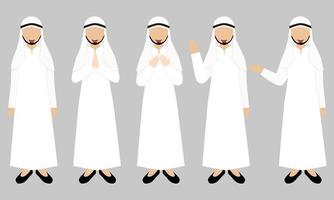 Arabian Man Caracter Set with Different Pose vector