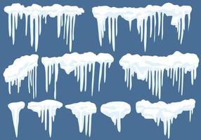 icicles element set for winter decoration vector