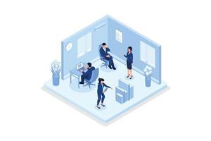 Coworcers in office concept design. Can use for web banner, infographics, hero images, isometric vector modern illustration