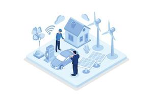 Smart grid concept design. Can use for web banner, infographics, hero images, isometric vector modern illustration