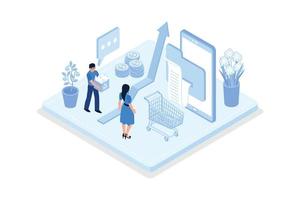 Inflation illustration set. Characters buying food in supermarket and worries about groceries rising price. Consumer price index growth and financial crisis concept. Vector illustration.