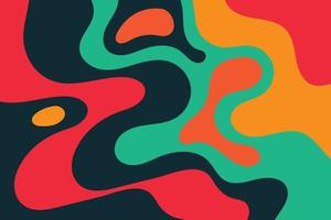 Vibrant wavy spots and dots abstract background. Flat colorful liquid shapes in cartoon style vector