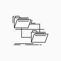 folder. file. management. move. copy Line Icon. Vector isolated illustration