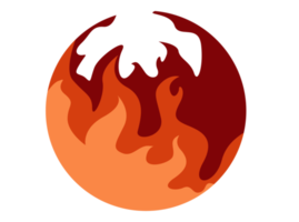 smoldering fire circle icon logo png