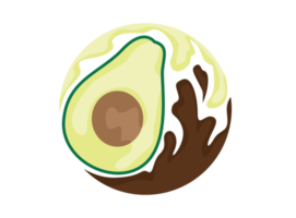 avokado och choklad cirkel ikon logotyp png