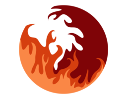 logotipo do ícone do círculo de fogo latente png