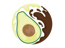 logotipo de icono de círculo de aguacate y chocolate png