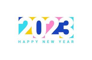 Creative concept of 2023 Happy New Year posters set. Design templates with typography logo 2023 for celebration and season decoration. Minimalistic trendy backgrounds for branding, banner, cover, card vector