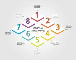 timeline step chart template for infographic for presentation for 8 element vector