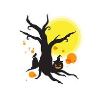 árbol de halloween para su diseño para la fiesta de halloween vector