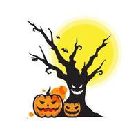 árbol de halloween para su diseño para la fiesta de halloween vector