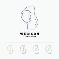 pregnancy. pregnant. baby. obstetrics. fetus 5 Color Line Web Icon Template isolated on white. Vector illustration