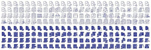 Collection of icons related to Documents and records, including icons like Dollar, page, bill, Check mark and more. vector illustrations, Pixel Perfect