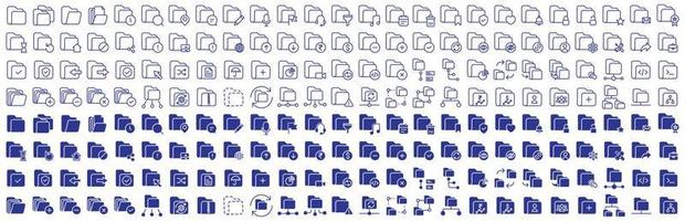 colección de íconos relacionados con carpetas y archivos, incluidos íconos como datos, chat, papelera y más. ilustraciones vectoriales, píxeles perfectos vector