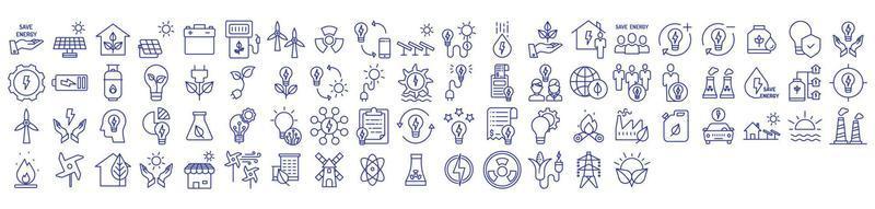 Collection of icons related to Green energy and Renewable energy, including icons like Solar energy, eco friendly, fuel, power and more. vector illustrations, Pixel Perfect