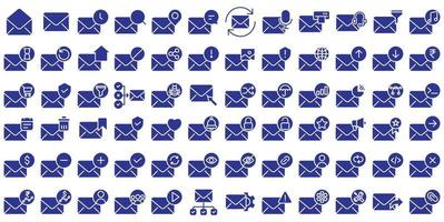 Collection of icons related to Email and Message, including icons like Chat, Settings,  Inbox and more. vector illustrations, Pixel Perfect