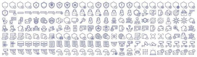 colección de íconos relacionados con el escudo de seguridad y protección, incluidos íconos como seguridad web, premium, computadora y más. ilustraciones vectoriales, píxeles perfectos vector