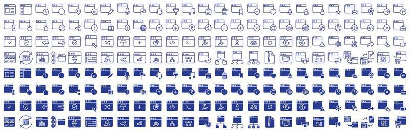Collection of icons related to Web services and web application, including icons like Browser, Browser, and more. vector illustrations, Pixel Perfect