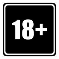 teken van volwassen enkel en alleen icoon symbool voor achttien plus 18 plus en twintig een plus 21 plus leeftijd. formaat PNG