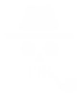 cráneo de incógnito con símbolo de icono de pipa de tabaco para logotipo, aplicaciones, sitio web, ilustración de arte o elemento de diseño gráfico. formato png