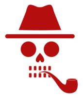 Incognito Skull with Tobacco Pipe Icon Symbol for Logo, Apps, Website, Art Illustration or Graphic Design Element. Format PNG