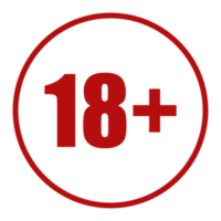 Sign of Adult Only Icon Symbol for Eighteen Plus 18 plus and Twenty One Plus 21 plus Age. Format PNG