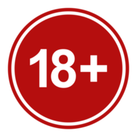 Sign of Adult Only Icon Symbol for Eighteen Plus 18 plus and Twenty One Plus 21 plus Age. Format PNG