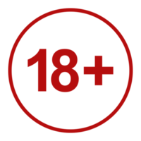 Sign of Adult Only Icon Symbol for Eighteen Plus 18 plus and Twenty One Plus 21 plus Age. Format PNG