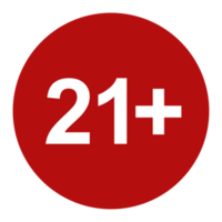 Sign of Adult Only Icon Symbol for Eighteen Plus 18 plus and Twenty One Plus 21 plus Age. Format PNG