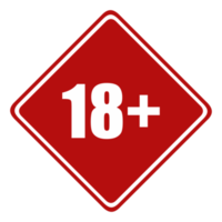 Sign of Adult Only Icon Symbol for Eighteen Plus 18 plus and Twenty One Plus 21 plus Age. Format PNG