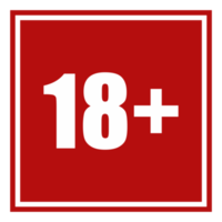 Sign of Adult Only Icon Symbol for Eighteen Plus 18 plus and Twenty One Plus 21 plus Age. Format PNG