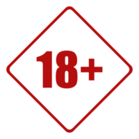 Sign of Adult Only Icon Symbol for Eighteen Plus 18 plus and Twenty One Plus 21 plus Age. Format PNG