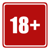 Sign of Adult Only Icon Symbol for Eighteen Plus 18 plus and Twenty One Plus 21 plus Age. Format PNG