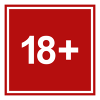 Sign of Adult Only Icon Symbol for Eighteen Plus 18 plus and Twenty One Plus 21 plus Age. Format PNG