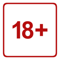 Sign of Adult Only Icon Symbol for Eighteen Plus 18 plus and Twenty One Plus 21 plus Age. Format PNG