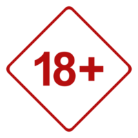 Sign of Adult Only Icon Symbol for Eighteen Plus 18 plus and Twenty One Plus 21 plus Age. Format PNG