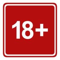 Sign of Adult Only Icon Symbol for Eighteen Plus 18 plus and Twenty One Plus 21 plus Age. Format PNG