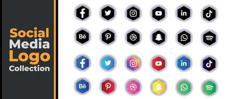 colecciones de conjuntos de iconos o logotipos de redes sociales vector