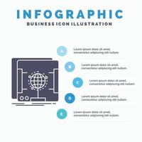 3d. dimensional. holográfico escanear. plantilla de infografía de escáner para sitio web y presentación. icono de glifo gris con ilustración de vector de estilo infográfico azul.