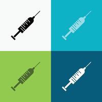 syringe. injection. vaccine. needle. shot Icon Over Various Background. glyph style design. designed for web and app. Eps 10 vector illustration